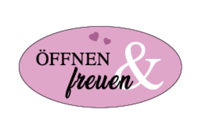 Aufkleber Öffnen & Freuen