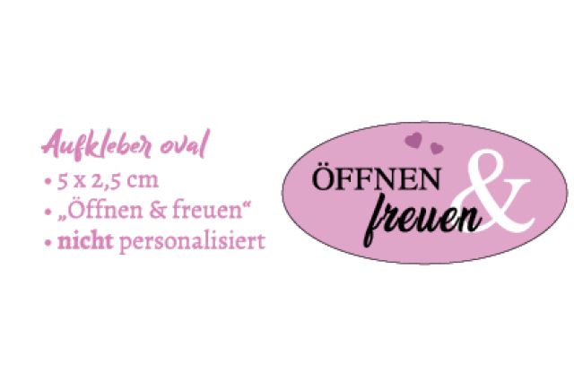 Aufkleber Öffnen & Freuen