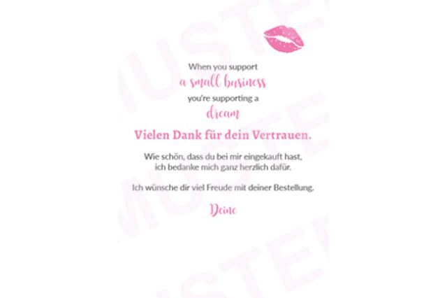 Danke Best Day Ever Text personalisiert