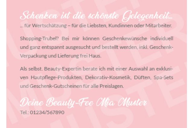 Geschenke-Service Geschenk neutral Text individuell