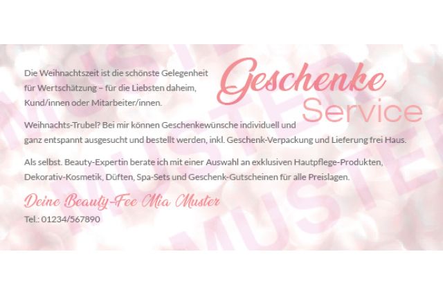 Geschenke-Service Weihnachten Text individuell