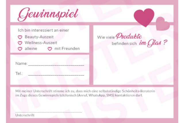 Gewinnspiel Schätze individuell