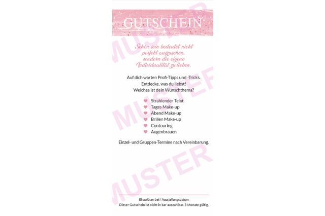 Gutscheine Make-up Coaching