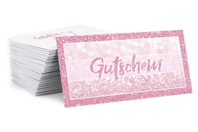 Gutscheine Rosa Glitzer