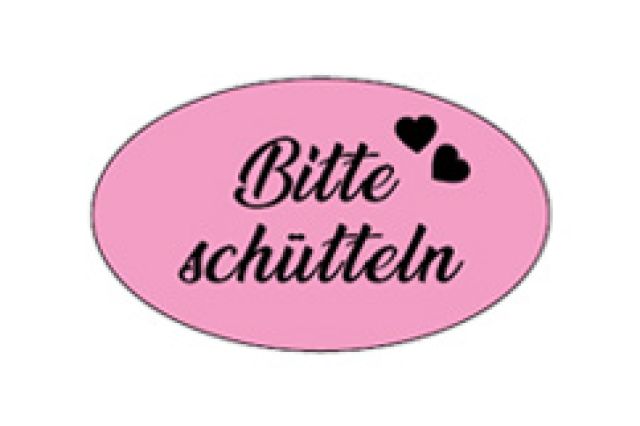 Mini-Aufkleber Bitte schütteln