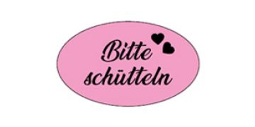 Mini-Aufkleber Bitte schütteln