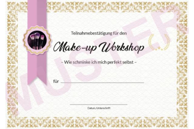 Teilnahmebestätigung Make-up Workshop