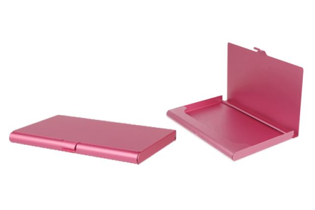 Visitenkarten-Etui Rosa mit Lasergravur